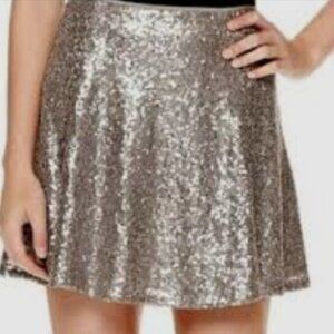 Xhilaration Gold Micro Sequined Circle Skirt NWOT!
